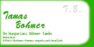 tamas bohmer business card