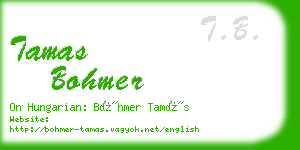 tamas bohmer business card